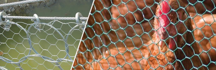 Galvanised Hex Mesh Twisted Woven Wire Fence